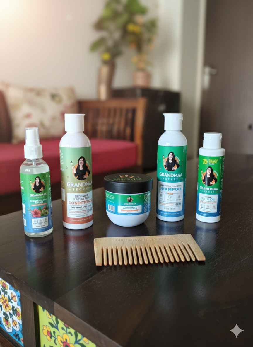 Grandmaa Secrets hair care products.